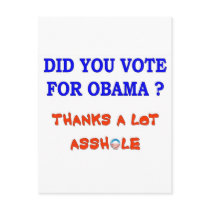 DID YOU VOTE FOR OBAMA POSTCARD
