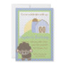 This cute invitation with a cute little lamb can be completely customized by you..Simply click on the "Customize It " button right below the products picture. From there you will be able to change the font, font color, move the text around,add text and more. Have fun creating your one of a kind product. Diddles Farm Lamb Birthday Invitation
