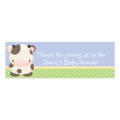 Diddles Farm moo-Cow Baby Shower Favor Tag B Business Card