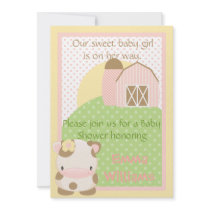 Diddles Farm Moo-Cow Baby Shower Invitation
