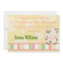 This cute invitation with a cute little cow can be completely customized by you..Simply click on the "Customize It " button right below the products picture. From there you will be able to change the font, font color, move the text around,add text and more. Have fun creating your one of a kind product. Diddles Farm Moo-Cow Baby Shower Invitation