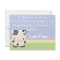 Diddles Farm Moo-Cow Baby Shower Invitation