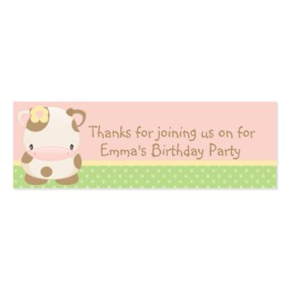 Diddles Farm moo-Cow Birthday Party Favor Tag