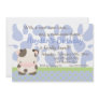 This cute invitation with a cute little cow can be completely customized by you..Simply click on the "Customize It " button right below the products picture. From there you will be able to change the font, font color, move the text around,add text and more. Have fun creating your one of a kind product. Diddles Farm Moo-Cow Boy Birthday Invitation