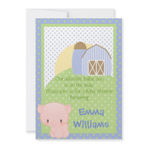 Diddles Farm Piggy Baby Shower Invitation