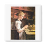 Die kleine Kartoffelschälerin Girl Peeling Potatos Refrigerator Magnets