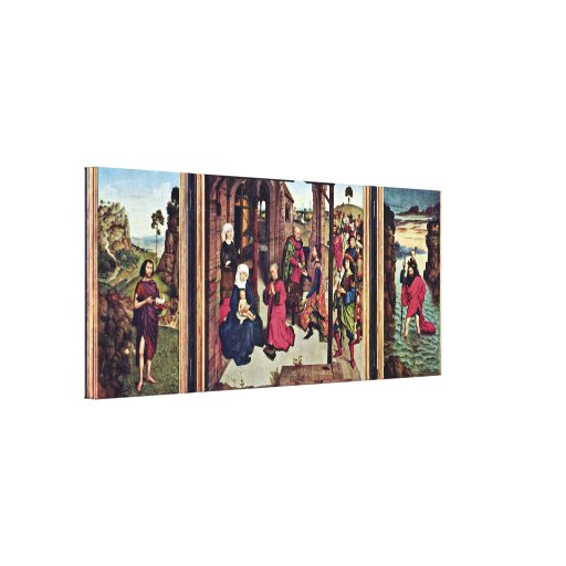 Dieric Bouts - Altarthe pearl of Brabant Stretched Canvas Print