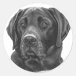 Diesel, Black Labrador Retriever Round Sticker