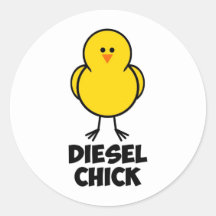 Diesel Chick Round Sticker