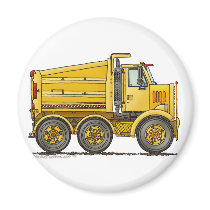 Diesel Tandem Dump Truck Construction Magnets by art1st Diesel Tandem Dump Truck Construction Magnets