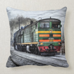 Diesel Train Locomotive Throw Pillow Gifts