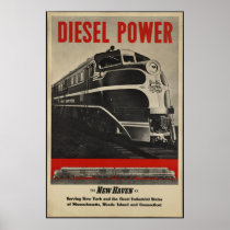 Diesel Train Vintage Travel Poster Ad Retro Prints