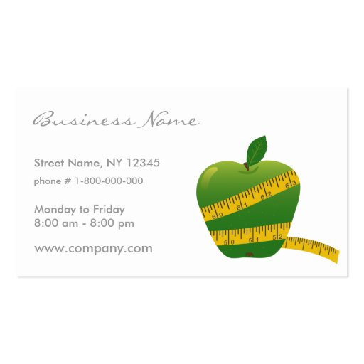 Diet Business Card (front side)