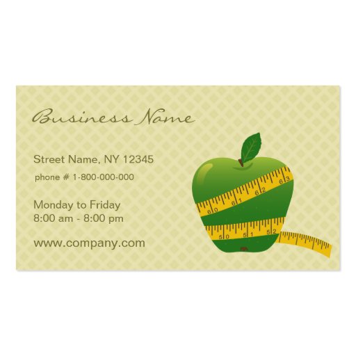 Diet Business Card (front side)