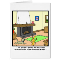 Diet: Cat Cartoon Greeting Card