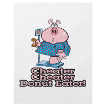 diet cheater donut eating piggy cartoon flyer