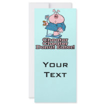 diet cheater donut eating piggy cartoon rack card