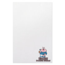 diet cheater donut eating piggy cartoon stationery