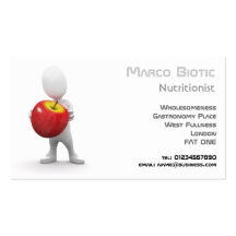 dieta 3d, nutrición y comida plantillas de tarjetas de visita