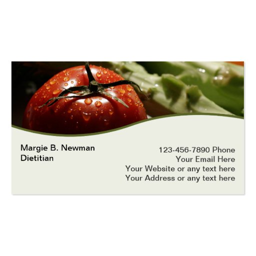 Dietician Business Cards (front side)