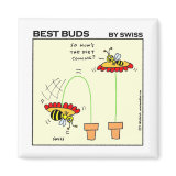 Dieting Bee Cartoon Gardening Fridge Magnet magnet