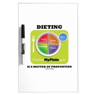 Dieting Is A Matter Of Proportion (MyPlate) Dry Erase Whiteboard