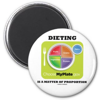 Dieting Is A Matter Of Proportion (MyPlate Logo) Fridge Magnet