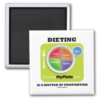 Dieting Is A Matter Of Proportion (MyPlate Logo) Fridge Magnets