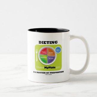 Dieting Is A Matter Of Proportion (MyPlate Logo) Mug