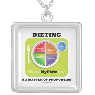 Dieting Is A Matter Of Proportion (MyPlate Logo) necklace