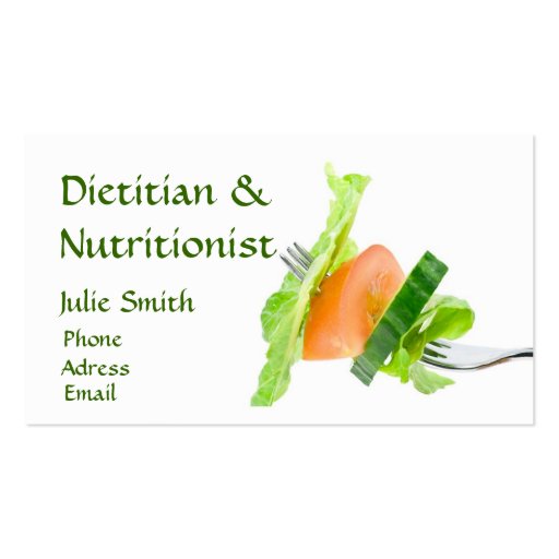 Dietitian Business Card (front side)
