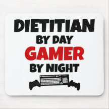 Dietitian by Day Gamer by Night Mousepads