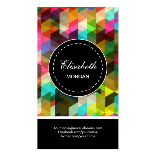 Dietitian Nutritionist- Colorful Mosaic Pattern Business Cards (back side)