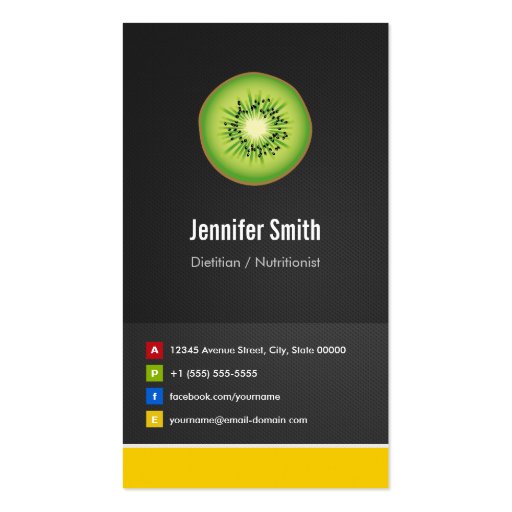 Dietitian / Nutritionist Diet Creative Innovative Business Card (front side)