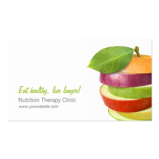 Dietitian / Nutritionist / Food business card (back side)