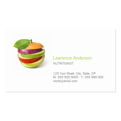 Dietitian / Nutritionist / Food business card (front side)