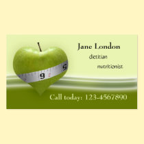 Dietitian & Nutritionist Green Heart Business Card business cards