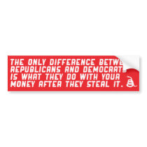 Difference between republicans and democrats. bumper sticker