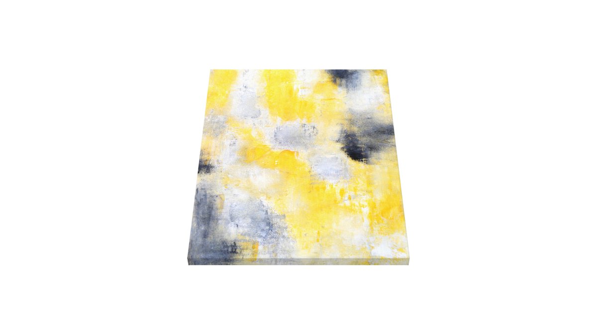 'Different' Black and Yellow Abstract Art Canvas Print Zazzle