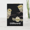 Different! Upside Down Owl Greeting Card card
