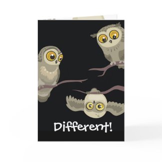 Different! Upside Down Owl Greeting Card zazzle_card