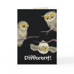 Different! Upside Down Owl Greeting Card