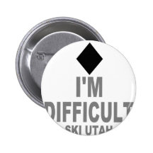 Difficult Ski Utah Pinback Button