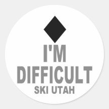 Difficult Ski Utah Stickers