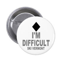 Difficult_Ski_VERMONT Pinback Button