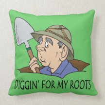 Diggin' For My Roots Throw Pillows