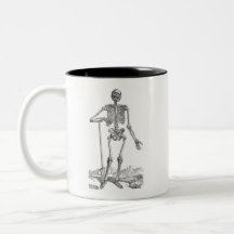 Digging Skeleton Illustration Coffee Mugs