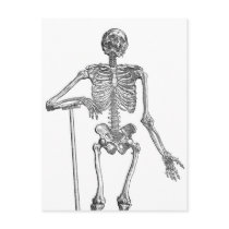 Digging Skeleton Illustration postcards by VintageHolidays Digging Skeleton Illustration postcards