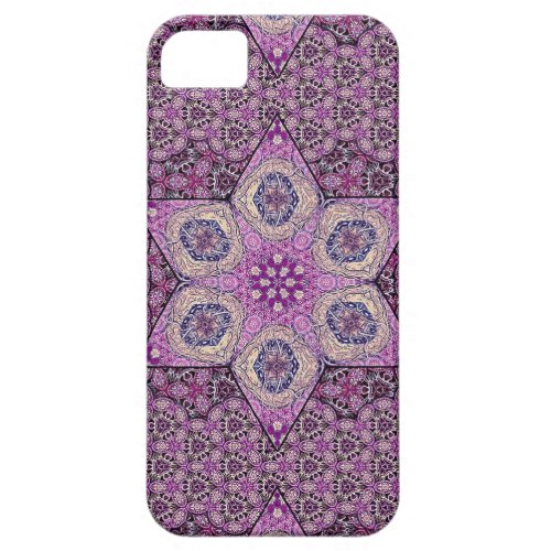 Digital 6-pointed Purple Star iphone iPhone 5 Cases