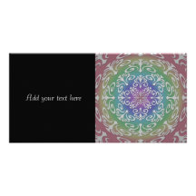 Digital Abstract Art in Rainbow Shades Photo Card Template